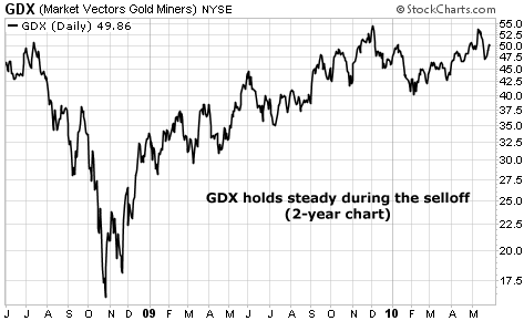 GDX holds steady during the selloff